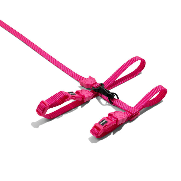 Zee.Cat Harness + Leash - Pink LED